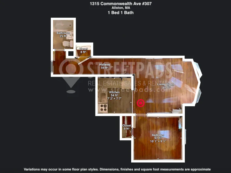 1 bed, 1 bath apartment for rent at 1315 Commonwealth Ave Unit 307, Allston — photo 1 of 17