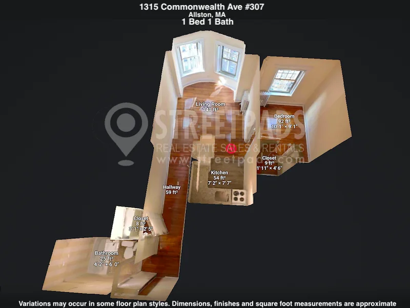 1 bed, 1 bath apartment for rent at 1315 Commonwealth Ave Unit 307, Allston — photo 2 of 17