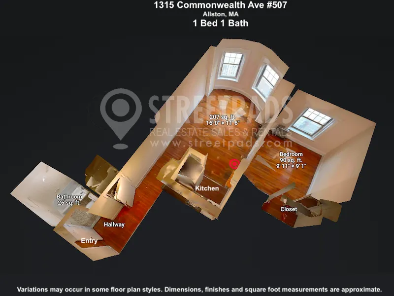 1 bed, 1 bath apartment for rent at 1315 Commonwealth Ave Unit 507, Allston
