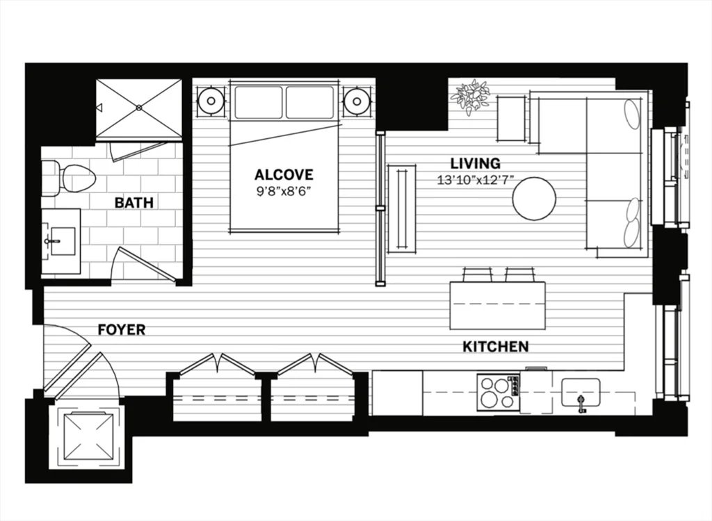 Studio bed, 1 bath apartment for rent at 135 Seaport Blvd Unit 1612, Seaport District — photo 18 of 18