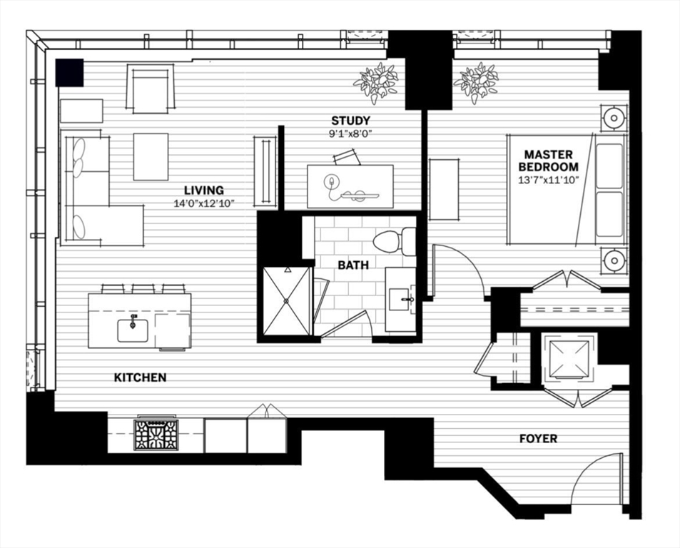 1 bed, 1 bath apartment for rent at 135 Seaport Blvd Unit 1703, Seaport District — photo 31 of 31