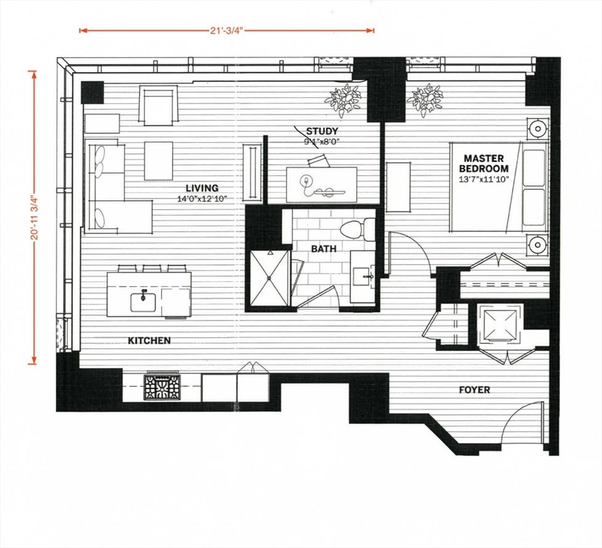 1 bed, 1 bath apartment for rent at 135 Seaport Blvd Unit 803, Seaport District — photo 5 of 10