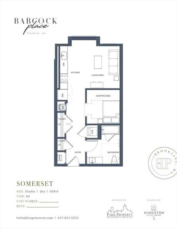 Studio bed, 1 bath apartment for rent at 136 Babcock St Unit 305, Coolidge Corner — photo 8 of 12