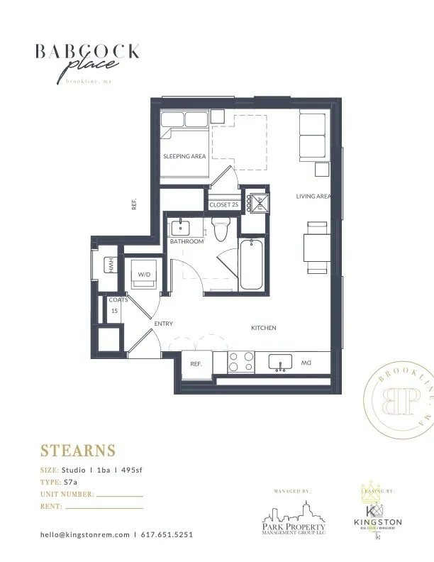 Studio bed, 1 bath apartment for rent at 136 Babcock St Unit 402, North Brookline — photo 6 of 11