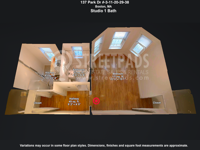 Studio bed, 1 bath apartment for rent at 137 Park Dr Unit 11, Fenway