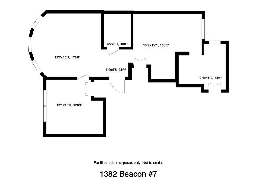 1 bed, 1 bath apartment for rent at 1382 Beacon Unit 7, Coolidge Corner — photo 10 of 10