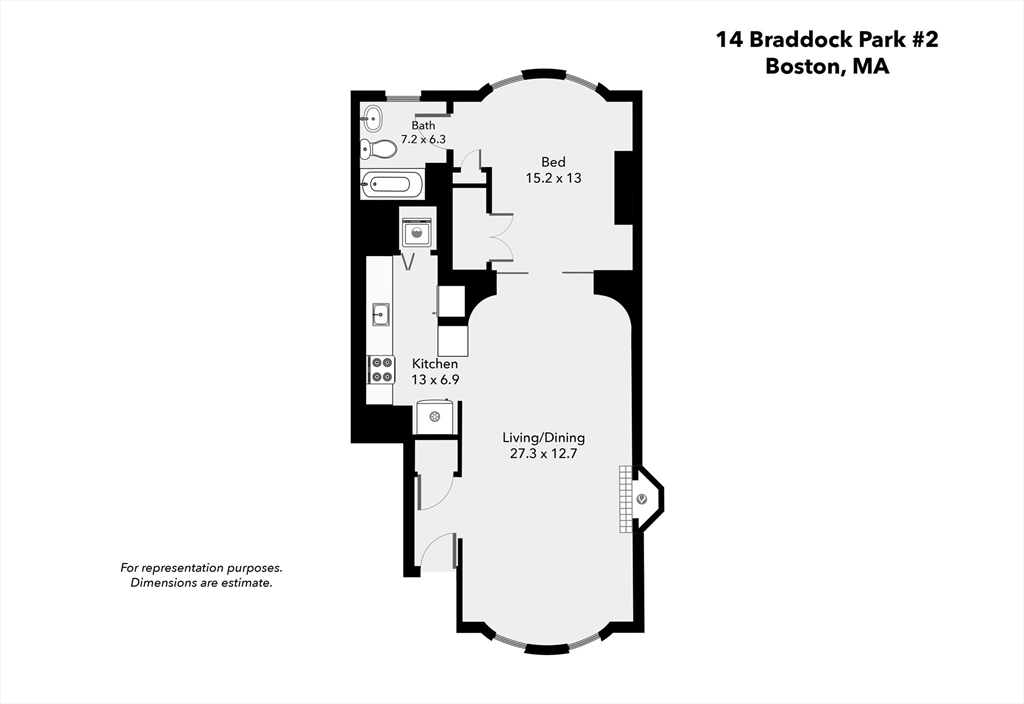 1 bed, 1 bath apartment for rent at 14 Braddock Park Unit 2, South End — photo 17 of 18