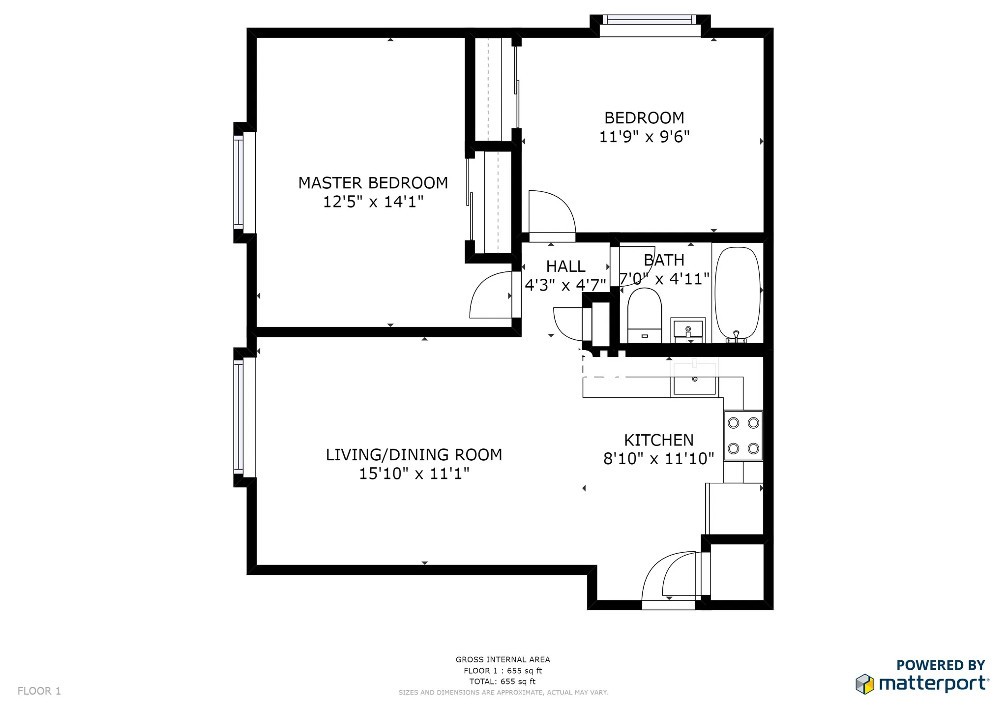 2 bed, 1 bath apartment for rent at 14 Murdock St Unit 22, Powder House Square — photo 5 of 7