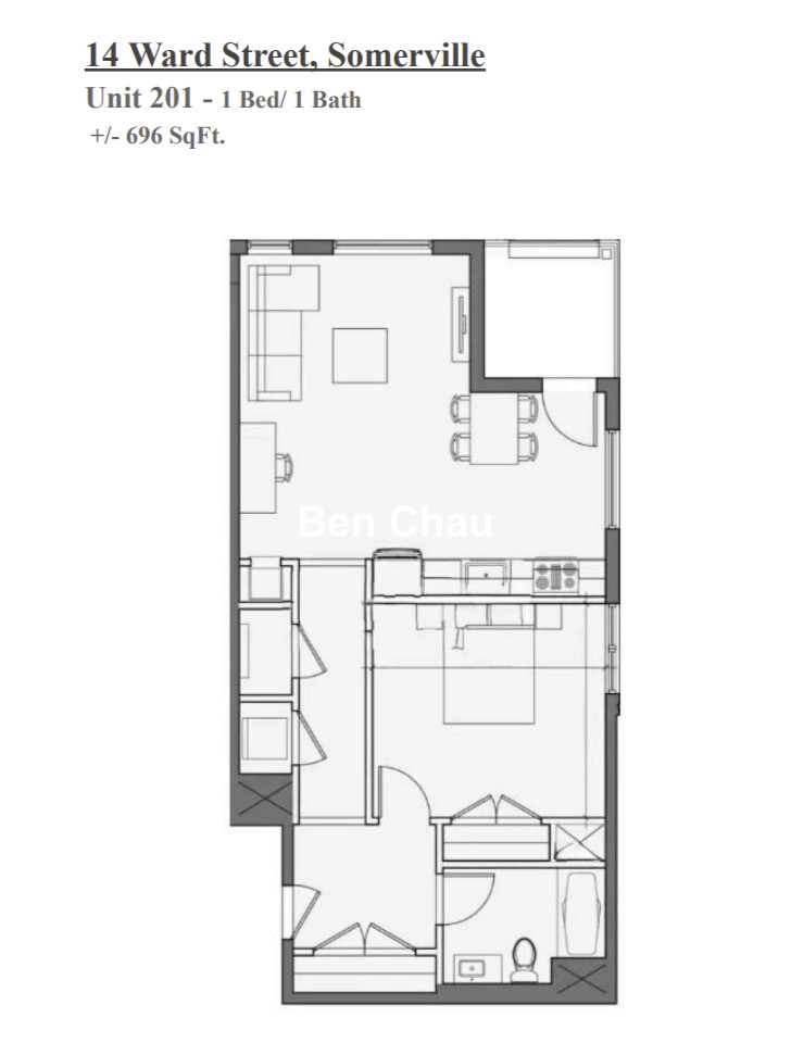1 bed, 1 bath apartment for rent at 14 Ward St Unit 201B, Ward Two — photo 12 of 13