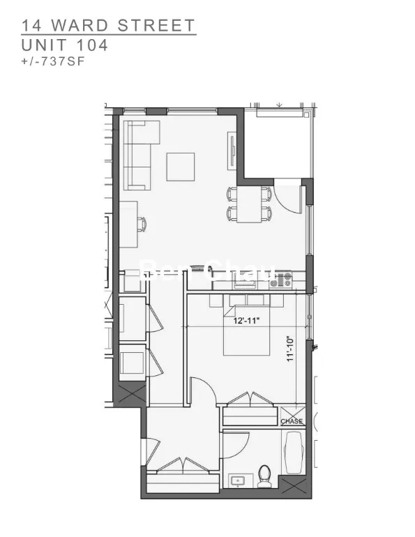 1 bed, 1 bath apartment for rent at 14 Ward St Unit 204B, Ward Two — photo 12 of 13
