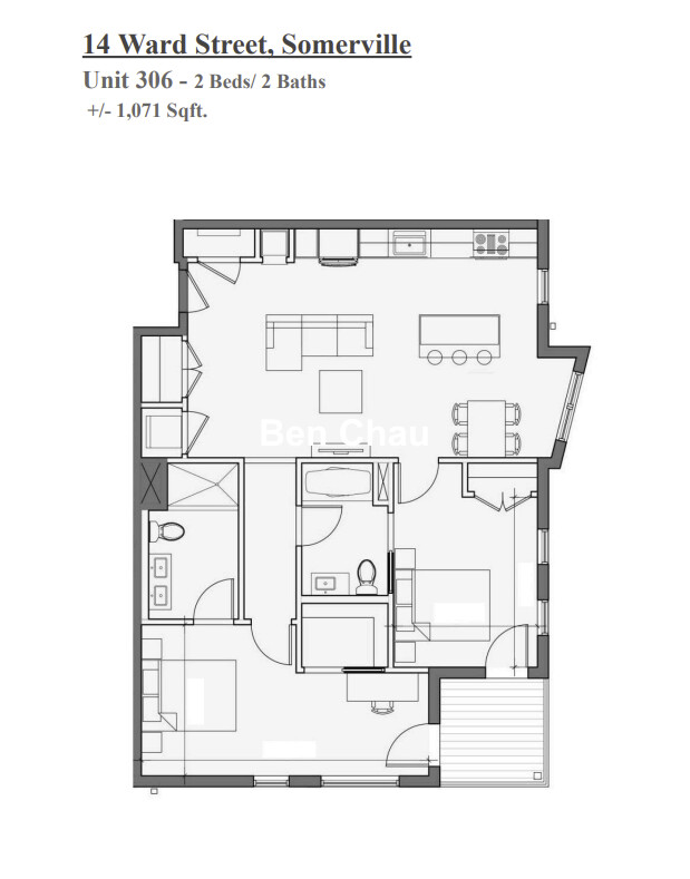 2 bed, 2 bath apartment for rent at 14 Ward St Unit 306B, Ward Two — photo 11 of 12