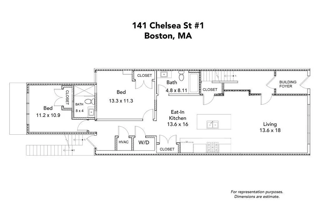 2 bed, 2 bath apartment for rent at 141 Chelsea St Unit 1, East Boston — photo 18 of 18