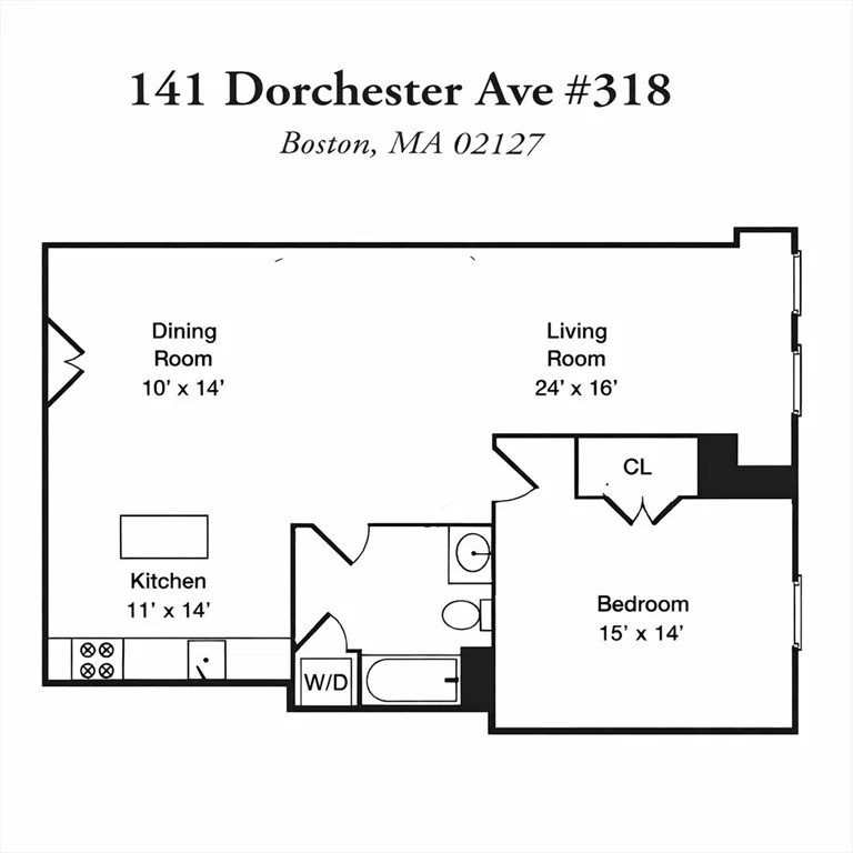 1 bed, 1 bath apartment for rent at 141 Dorchester Ave Unit 318, South Boston — photo 9 of 9