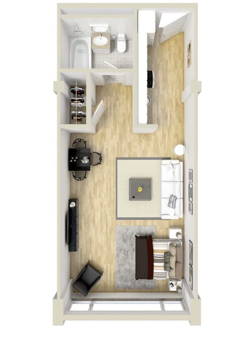 Studio bed, 1 bath apartment for rent at 1440 Beacon Unit 209, Coolidge Corner