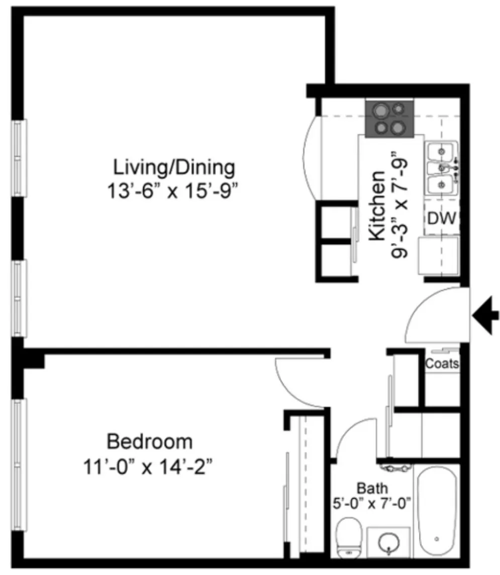 1 bed, 1 bath apartment for rent at 145 Commercial St Unit 432, North End — photo 4 of 6