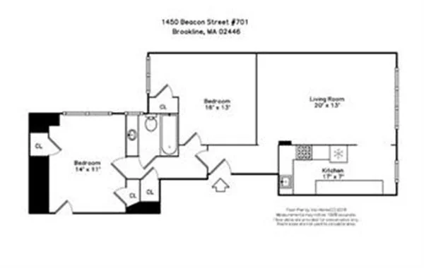 2 bed, 1 bath apartment for rent at 1450 Beacon St Unit 701, Coolidge Corner — photo 10 of 15