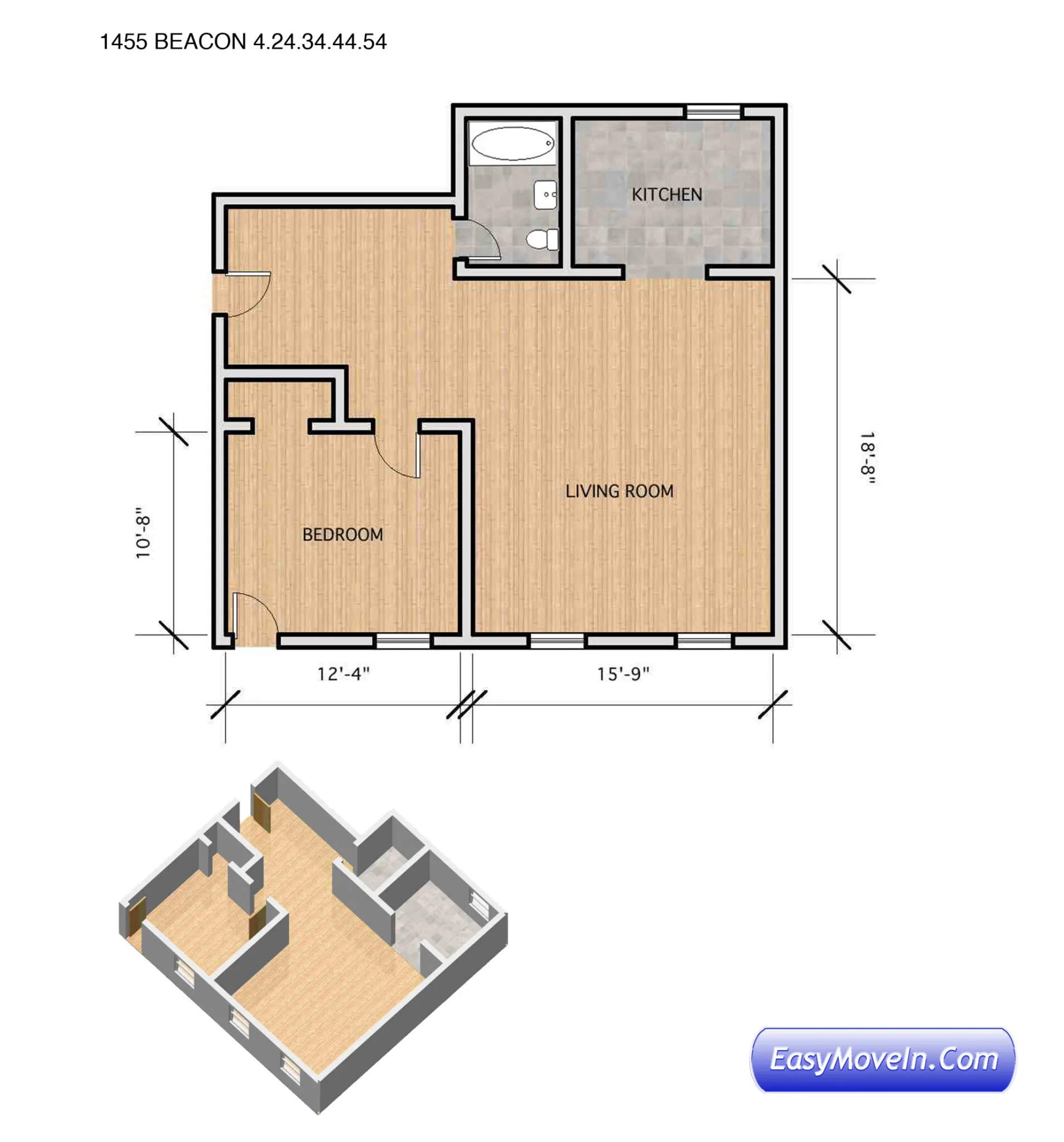 1 bed, 1 bath apartment for rent at 1455 Beacon St Unit 34, Griggs Park — photo 15 of 18