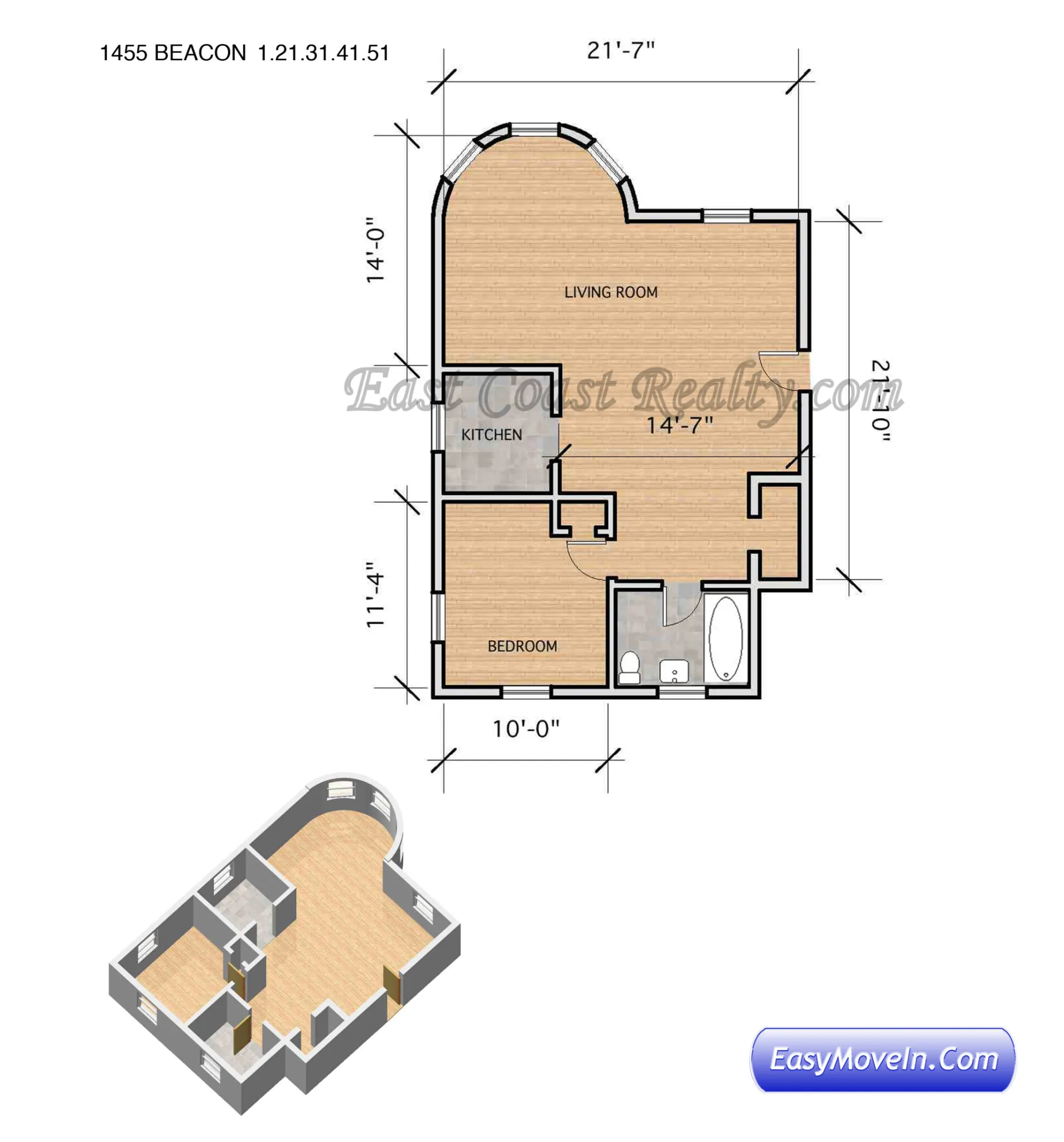2 bed, 1 bath apartment for rent at 1455 Beacon St Unit 41, Griggs Park — photo 13 of 17