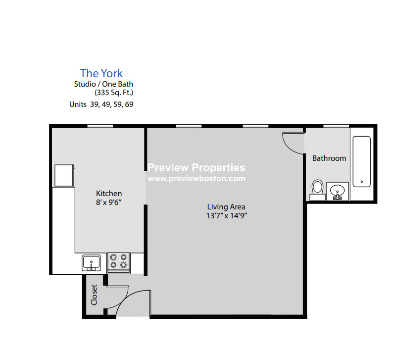 Studio bed, 1 bath apartment for rent at 1470 Beacon St Unit 39P, Coolidge Corner
