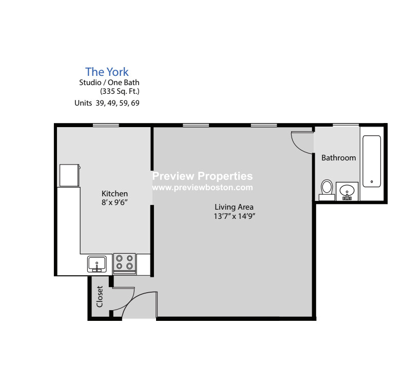 Studio bed, 1 bath apartment for rent at 1470 Beacon St Unit 59P, Coolidge Corner