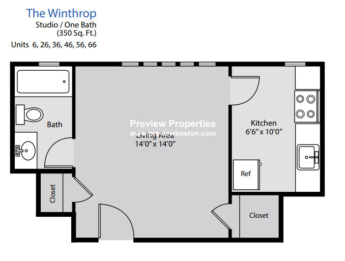 Studio bed, 1 bath apartment for rent at 1470 Beacon St Unit 66P, Coolidge Corner