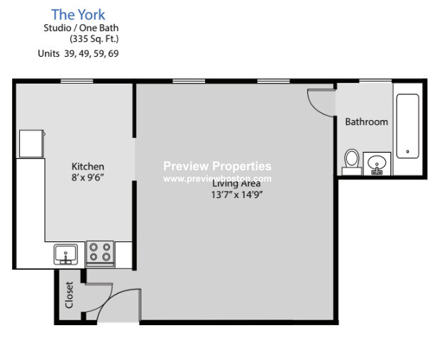 Studio bed, 1 bath apartment for rent at 1470 Beacon St Unit 69P, Coolidge Corner