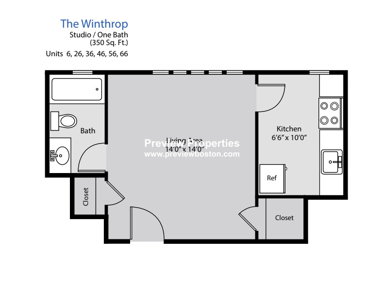 Studio bed, 1 bath apartment for rent at 1470 Beacon St Unit 6P, Coolidge Corner