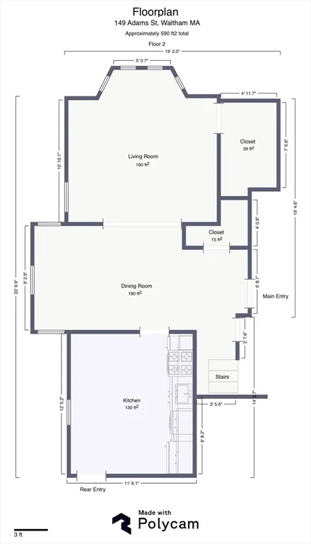 3 bed, 1 bath apartment for rent at 149 Adams St Unit 149, Waltham — photo 11 of 12