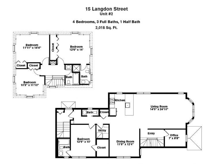 4 bed, 3.5 bath apartment for rent at 15 Langdon St Unit 2, Neighborhood Nine — photo 3 of 3