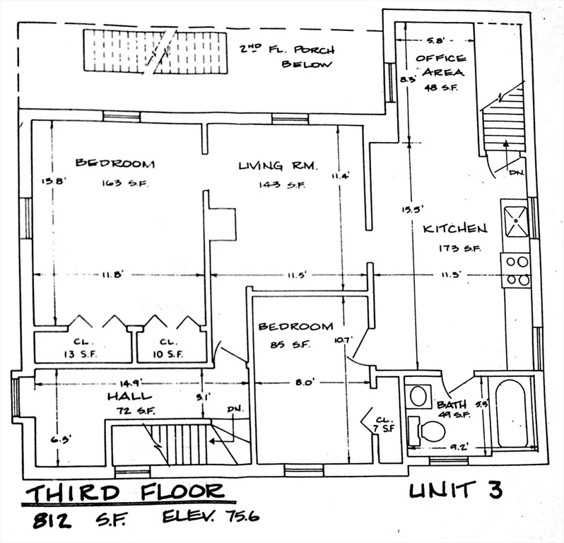 2 bed, 1 bath apartment for rent at 15 Pleasant St Unit 3, Beverly — photo 9 of 12
