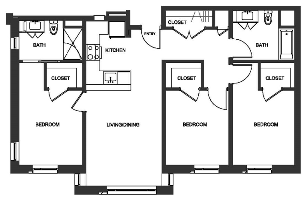 3 bed, 2 bath apartment for rent at 150 Camden St Unit 508, South End — photo 11 of 12