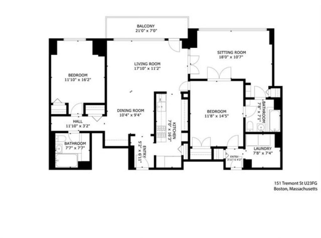 3 bed, 2 bath apartment for rent at 151 Tremont Unit 23FG, Midtown — photo 19 of 19