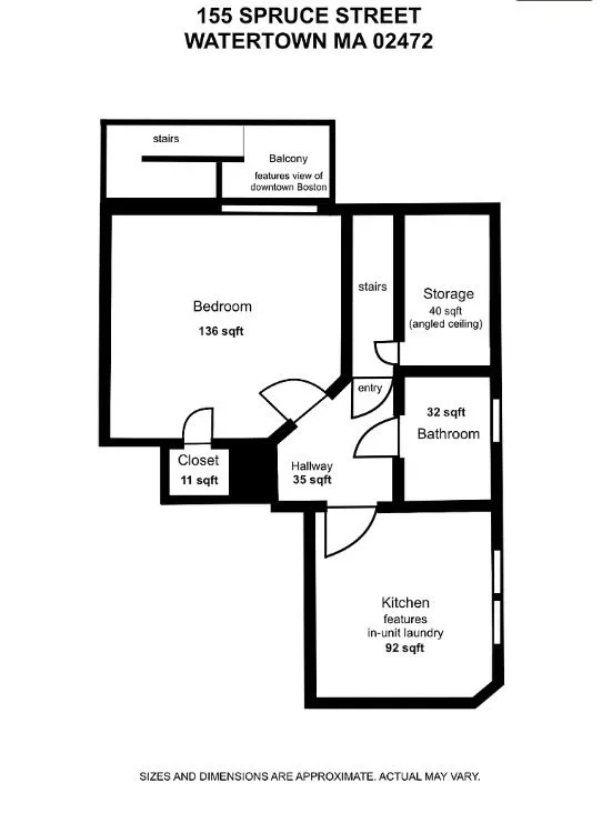 1 bed, 1 bath apartment for rent at 155 Spruce St Unit 3, Watertown — photo 12 of 12