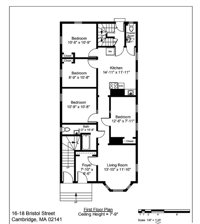 4 bed, 1.5 bath apartment for rent at 16-18 Bristol St Unit 1, Wellington-Harrington — photo 11 of 12