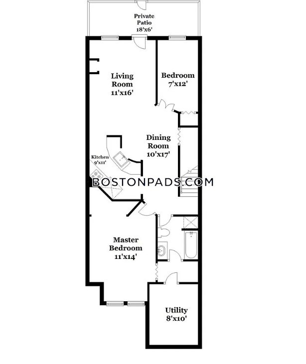 2 bed, 1 bath apartment for rent at 16 Symphony Rd Unit 1, Fenway — photo 12 of 13