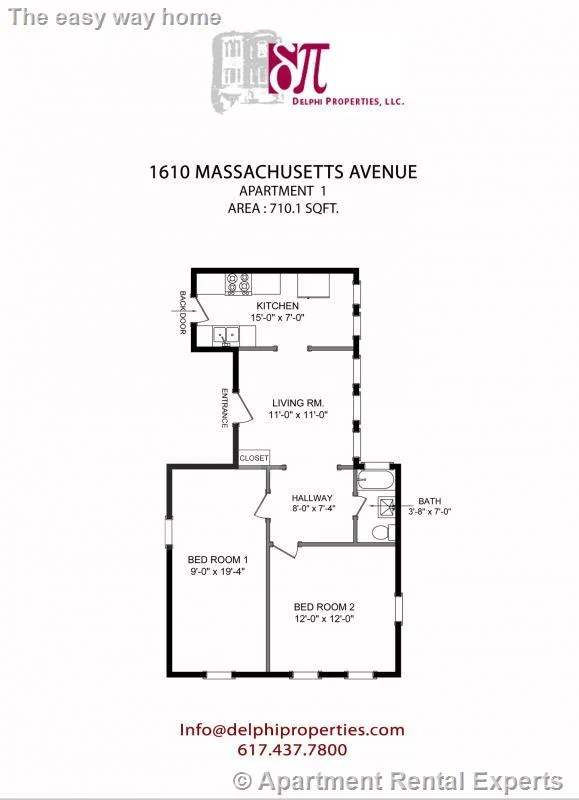 2 bed, 1 bath apartment for rent at 1610 Massachusetts Ave Unit 1, Harvard Square — photo 11 of 11