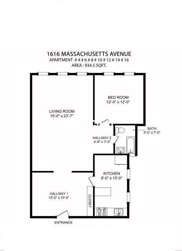 1 bed, 1 bath apartment for rent at 1616 Massachusetts Ave Unit 8B, Neighborhood Nine — photo 10 of 11