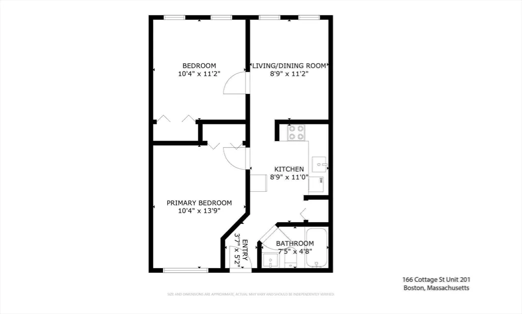 2 bed, 1 bath apartment for rent at 166 Cottage St Unit 3, East Boston — photo 12 of 14