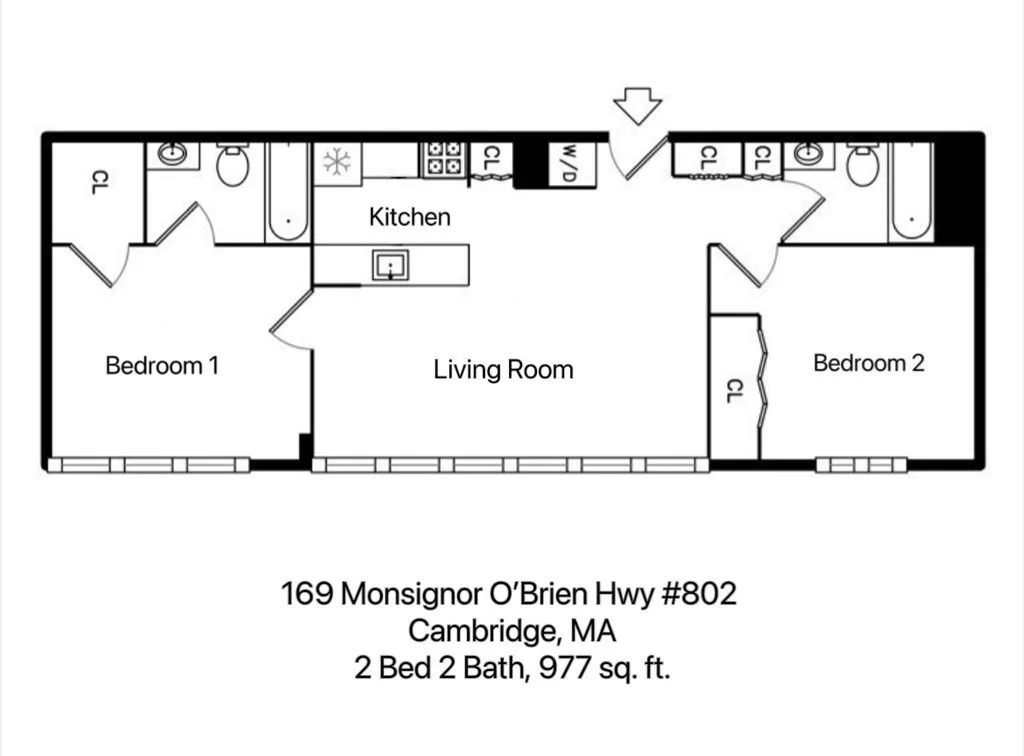 2 bed, 2 bath apartment for rent at 169 Monsignor Obrien Hwy Unit 802, East Cambridge — photo 19 of 26