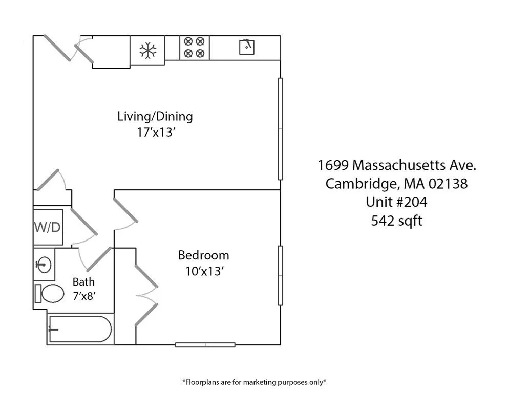 1 bed, 1 bath apartment for rent at 1699 Massacusetts Unit 304, Cambridge — photo 9 of 9