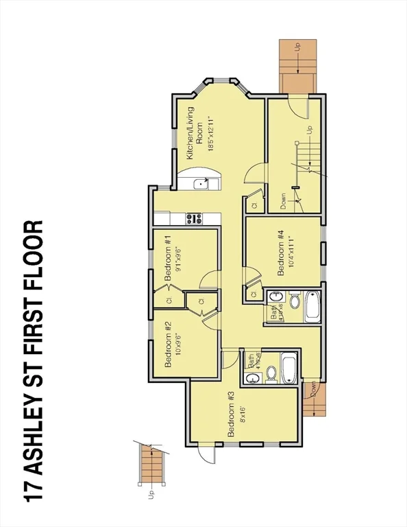 4 bed, 2 bath apartment for rent at 17 Ashley Unit 1, Jamaica Plain — photo 6 of 6