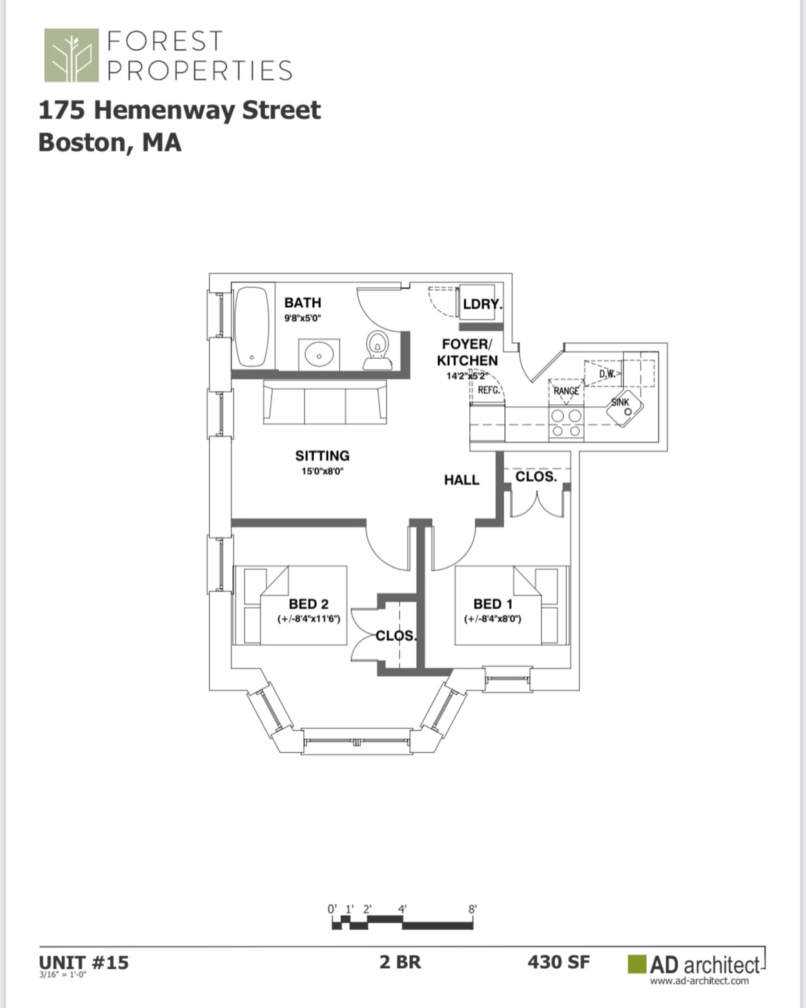 2 bed, 1 bath apartment for rent at 175 Hemenway St Unit 15, Fenway — photo 9 of 9