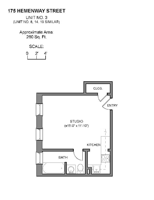 Studio bed, 1 bath apartment for rent at 175 Hemenway St Unit 8, Fenway — photo 9 of 9