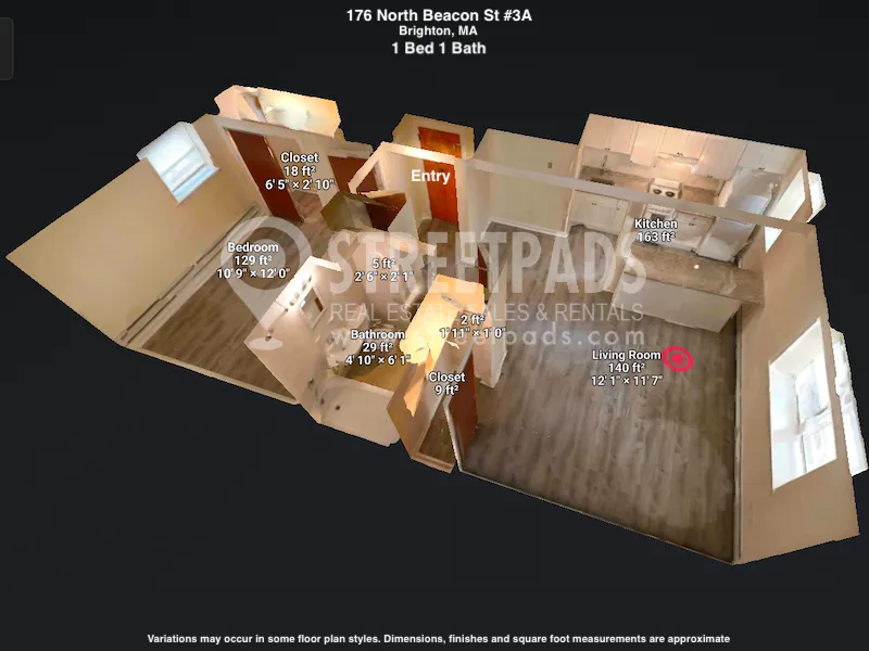 1 bed, 1 bath apartment for rent at 176 North Beacon St Unit 3A, Brighton — photo 1 of 20
