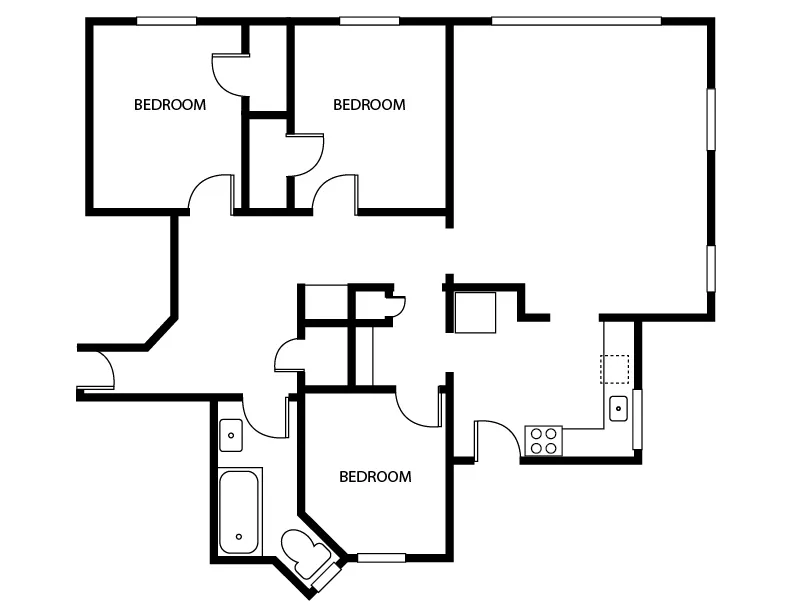 3 bed, 1 bath apartment for rent at 1800 Massachusetts Ave Unit 1800-22, Neighborhood Nine — photo 5 of 6