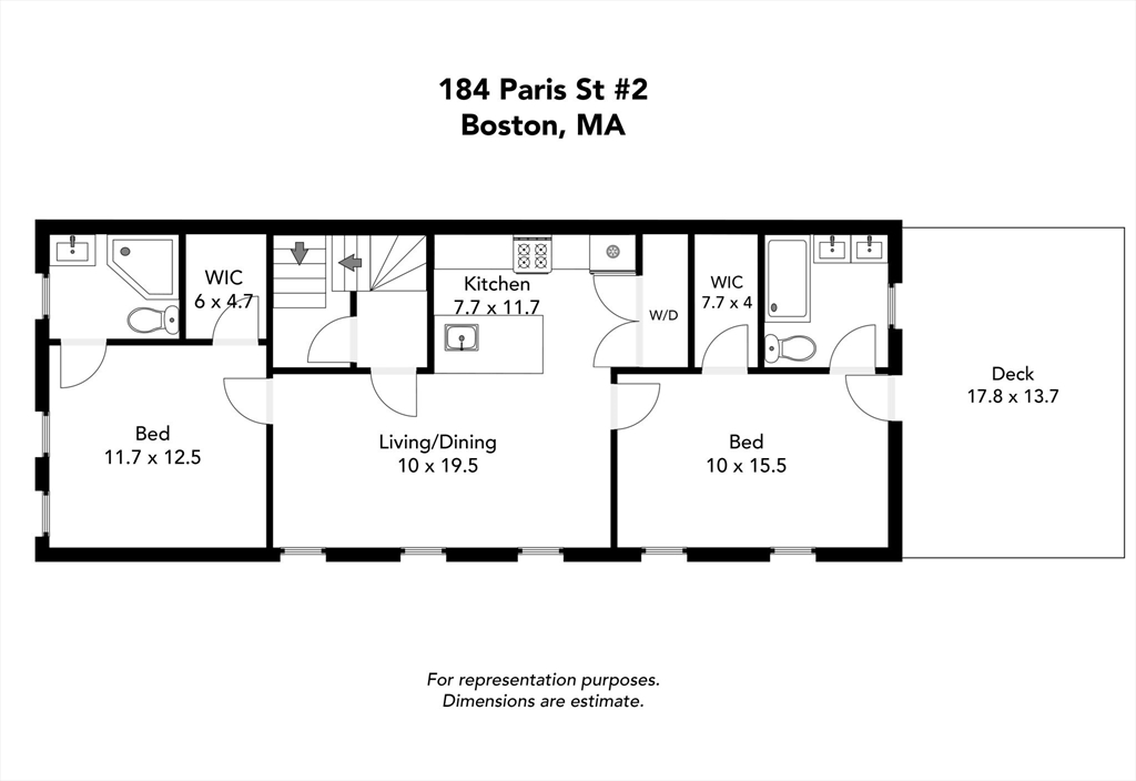 2 bed, 2 bath apartment for rent at 184 Paris St Unit 2, East Boston — photo 10 of 10
