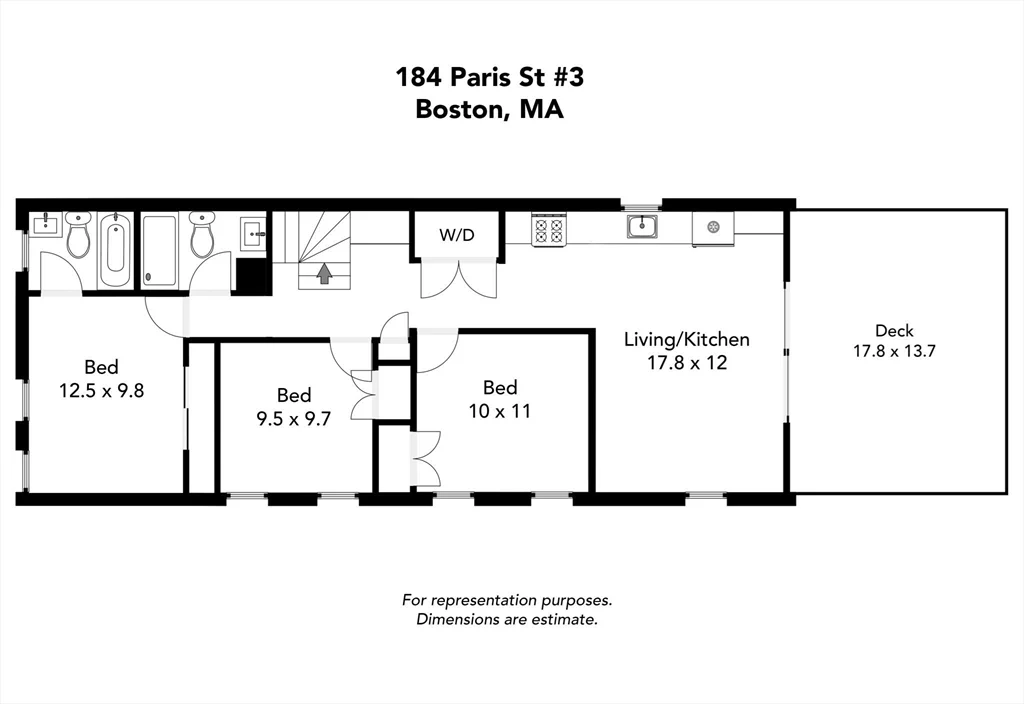 3 bed, 2 bath apartment for rent at 184 Paris Unit 3, East Boston — photo 16 of 16