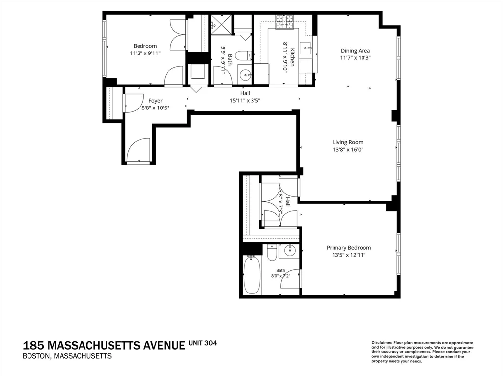2 bed, 2 bath apartment for rent at 185 Massachusetts Ave Unit 304, Fenway — photo 24 of 25