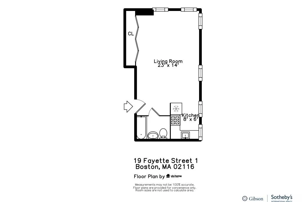 Studio bed, 1 bath apartment for rent at 19 Fayette Unit 1, South End — photo 13 of 18