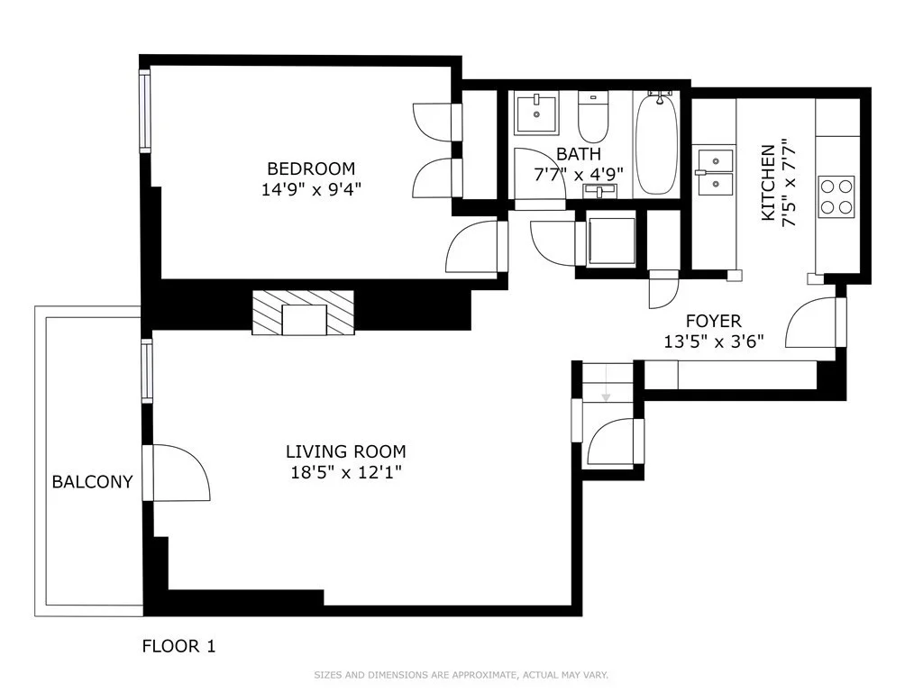 1 bed, 1 bath apartment for rent at 2 Clarendon St Unit 606, South End — photo 14 of 14